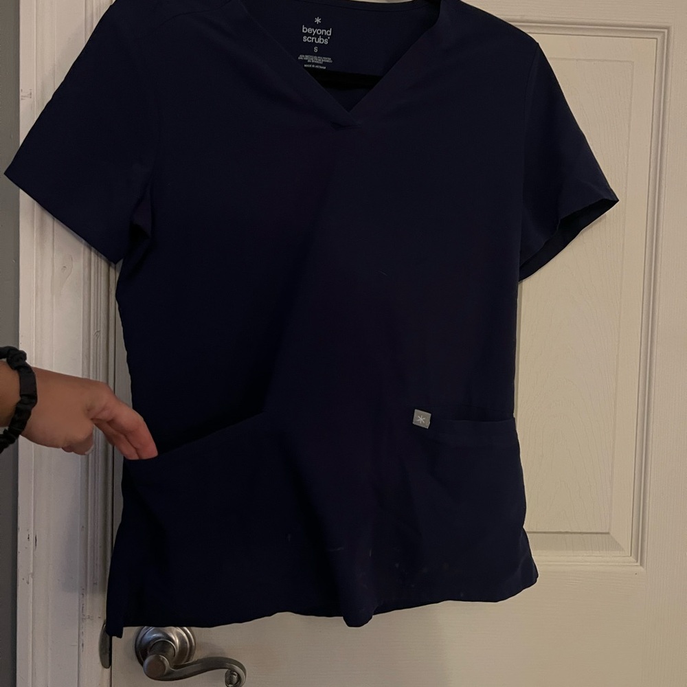Navy V-Neck scrub Top